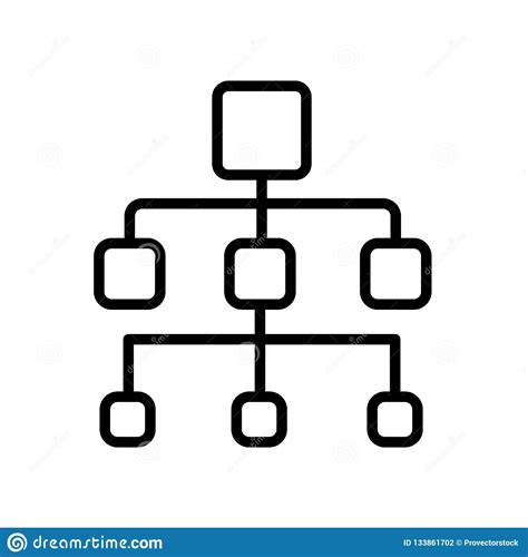 Org Chart Icon Isolated On White Background Stock Vector Illustration