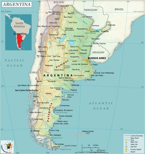 What Are The Key Facts Of Argentina South America Map Geography Map