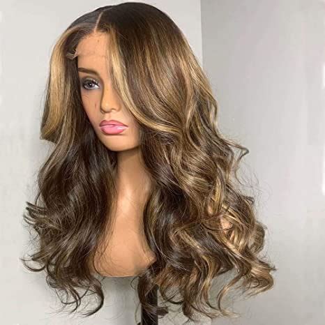 Oulaer Hair X Body Wave Wig Highlight Blonde Brown Human Hair Lace