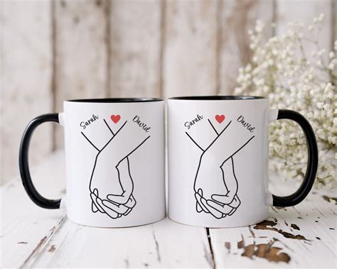 Personalized Custom Pinky Promise Holding Hands Valentine Mug Etsy