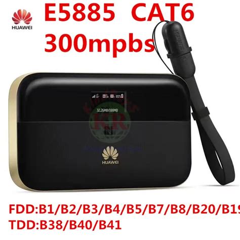 unlocked huawei e5885 300mbps cat6 4g wifi router 4g mifi dongle rj45 usb port battery 6400mah