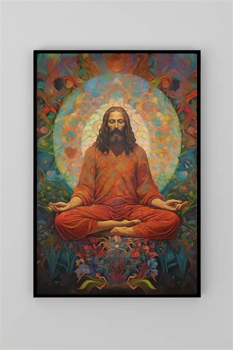 Jesus In Meditation Art Christ Meditating Digital Illustration Etsy