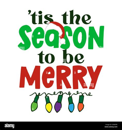 Tis The Season To Be Merry Funny Christmas Text With Christmas Lights
