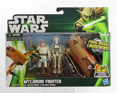 Mtt Droid Fighter With Battle Droid And Obi Wan Kenobi Star Wars Toys