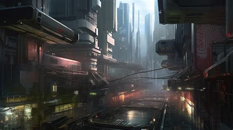 Premium Ai Image Futuristic Cyberpunk Cityscape A Bustling Metropolis