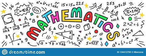 Matemáticas Garabatos De La Matemáticas Con Las Letras Coloridas En El
