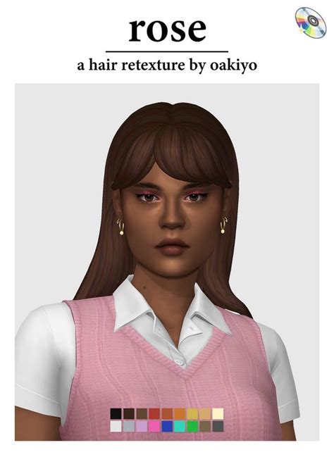 Rose Hair Oakiyo On Patreon In 2021 Rose Hair Sims 4 Hair