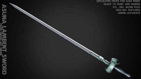 Sword Art Online Asuna Lambent Light Rapier For Cosplay 3d Model 3d