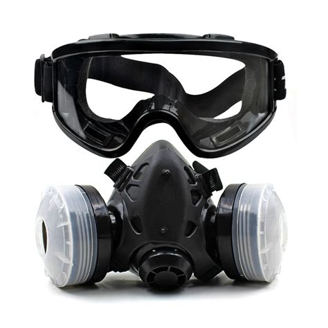 Half Face Gas Mask With Protective Goggles Chemical Dustproof Gas Mask