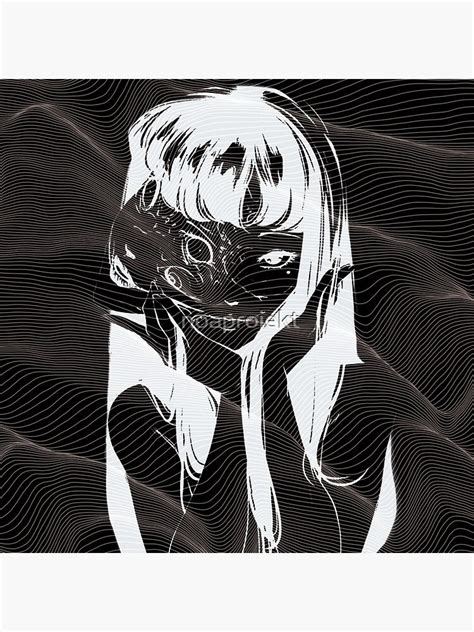 Tomie Junji Ito Horror Manga Abstract Sound Waves Sticker By Noaprojekt