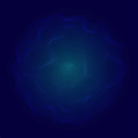 Abstract Glowing Blue Circle Grid Pattern Dynamic Particles On Dark