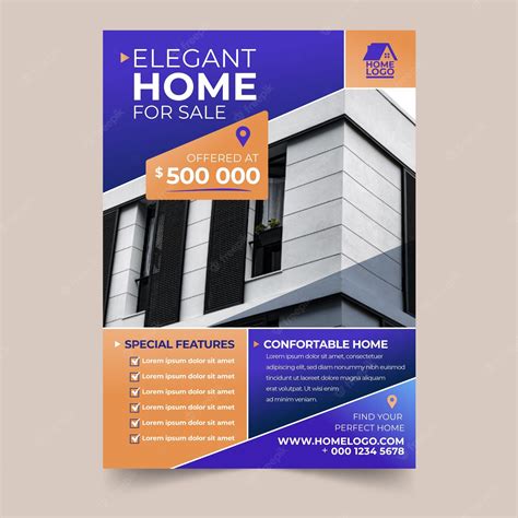 Free Vector Gradient Real Estate Poster With Photo