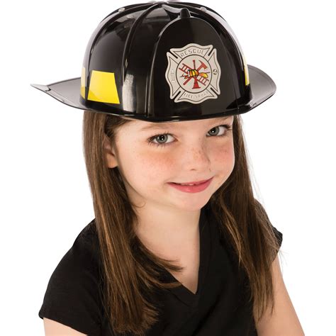 Childs Fireman Helmet Black One Size Fits Most