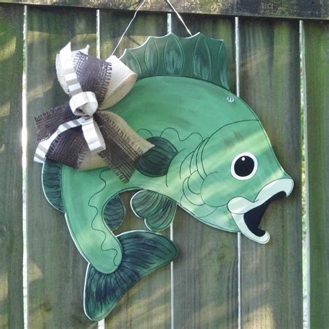 Fish Door Hanger Bass Door Hanger Green Fish Cabin Door Decor