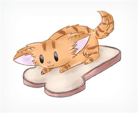 The Cat On A Piece Of Bread By Super Epic Waffle On Deviantart