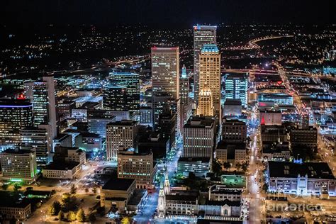 Tulsa Oklahoma Downtown Business District Aerial Skyline Photography