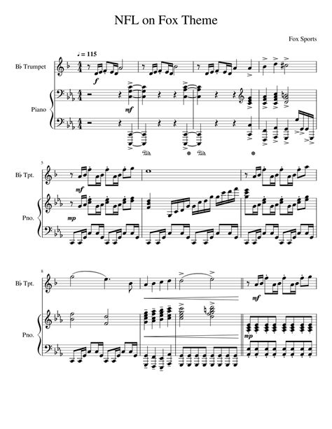 NFL on Fox Theme Trumpet Sheet music for Piano, Trumpet ...