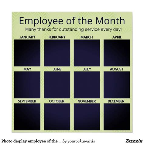 Photo Display Employee Of The Month Recognition Poster Zazzle Photo Displays Photo Recognition