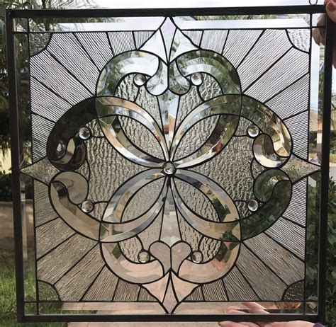 Magnificent The Pacifica Clear Beveled Leaded Stained Window Glass Panel