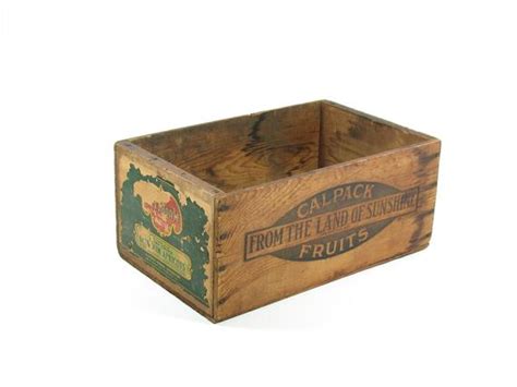 vintage wood fruit crate wooden box ca del monte cal pack