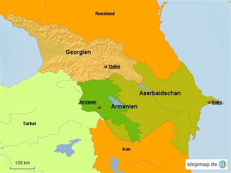 Tripadvisors armenien karte mit hotels, pensionen und hostels: StepMap - Georgien/Armenien/Aserbaidschan - Landkarte für ...
