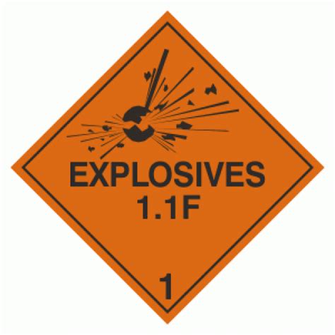Class 1 Explosive 1 1F Labels Hazard Packaging Labels Safety Signs