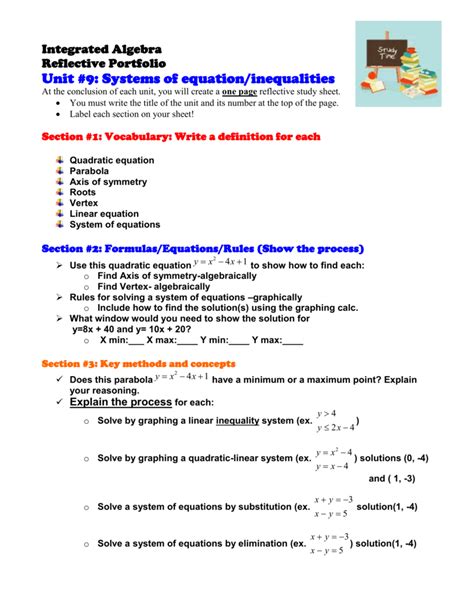 I can use systems of equations to solve problems. Reasoning With Equations And Inequalities Worksheet | Kids Activities