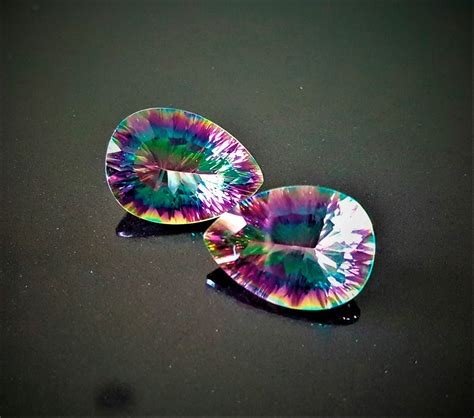 Mystic Topaz 2 Pcs Lot Loose Genuine Gemstones Multi Color Rainbow