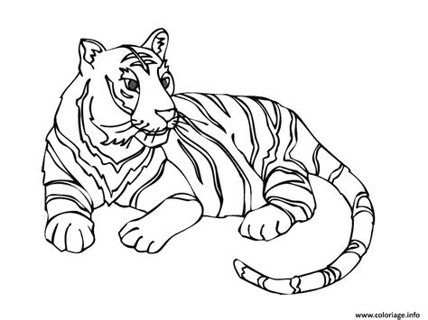 Coloriage Tigre Dans La Savane Dessin Tigre à Imprimer