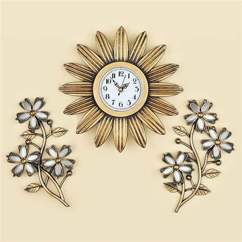 Fast and free shipping free returns cash on.want some beautiful addition? Flower-Shaped Clock Wall and Mirrors - Set of 3 ...
