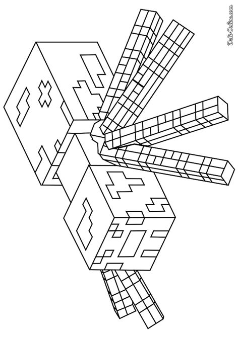 Раскраска Паук из Майнкрафт распечатать или скачать