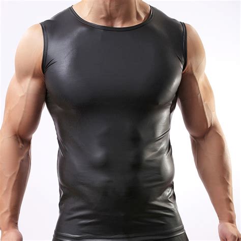 Aliexpress Com Buy Fashion 2017 Black Faux Leather Man Fitness