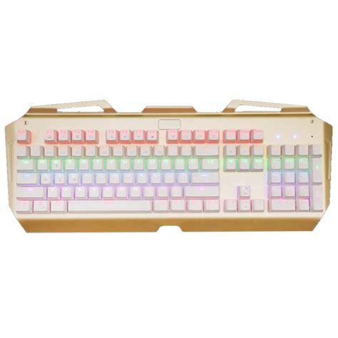 X7000 Multicolor Backlit 104 Keys Mechanical Gaming Keyboard Gold In