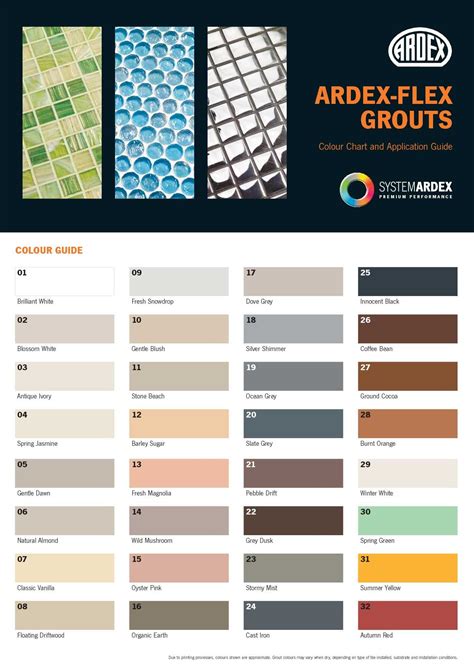 Abc Tile Grout Color Chart With Paintcolor Ideas Youll Have No More