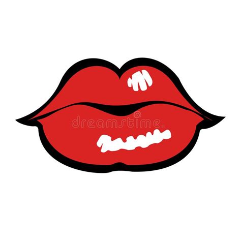 Comic Styled Lips Stock Vector Illustration Of Emotion 104200599