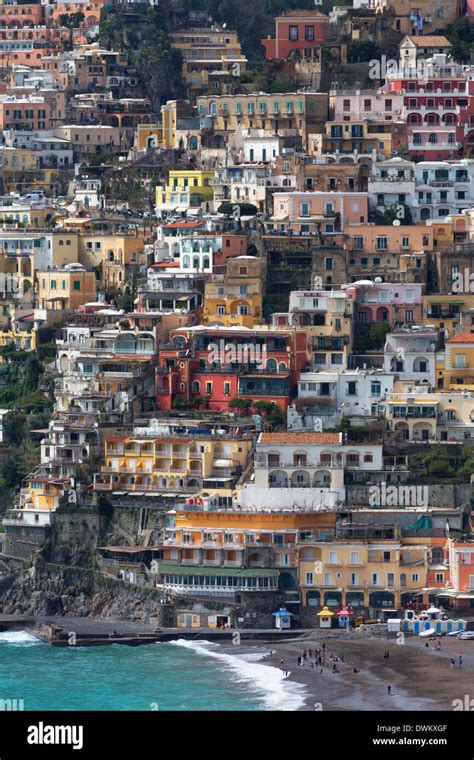 The Colourful Town Of Positano On Cliffs On The Amalfi Coast Costiera