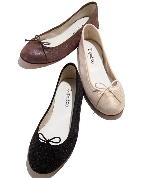 Repetto Cendrillon Metallic Suede Ballet Flat In Natural Lyst