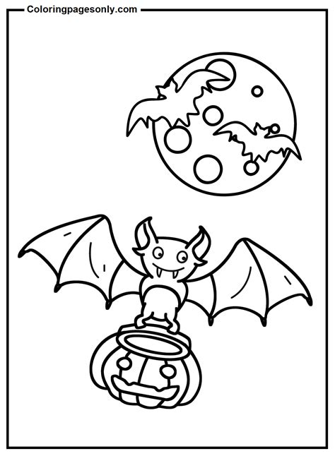 Bats In Halloween Day Coloring Page Free Printable Coloring Pages