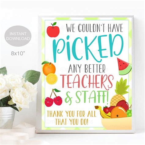 I Couldn't Have Picked A Better Teacher Free Printable
