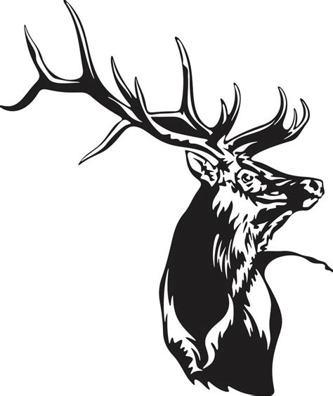 Beautiful Detailed Elk Silhouette Mascot Decal Elk Silhouette