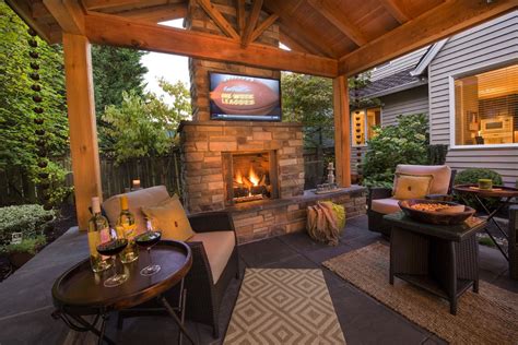 Stone Fireplace Wseat Walls And Tv Paradise Restored Landscaping