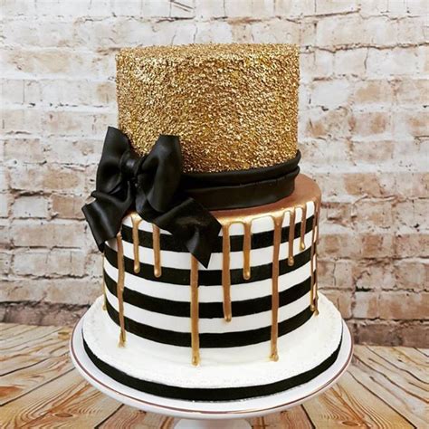 Black And Gold Birthday Cake Th Birthday Cake For Women Black And Gold Cake Th Cake Th
