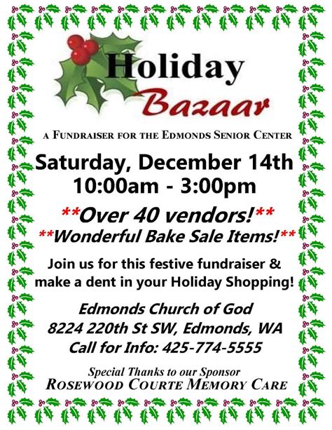 Holiday Bazaar Benefiting Edmonds Senior Center Edmonds Wa Patch