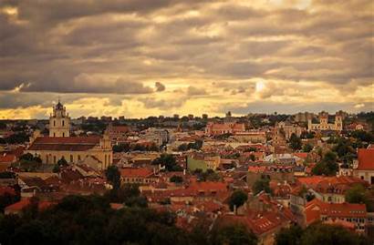 Lithuania Vilnius Landscape Lights Morning Sky Lightsaber