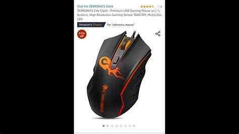 Zebronics Zeb Clash Premium Usb Gaming Mouse Available In Amazon