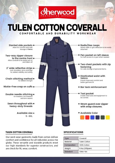 Tulen Cotton Coverall 100 Cotton 240 Gsm Hb Safety Equipment