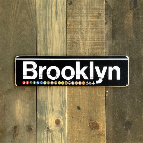 Brooklyn 4x156x22 New York City Neighborhood Hand Crafted Horizontal