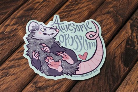 Awesome Opossum Sticker Camp Howl
