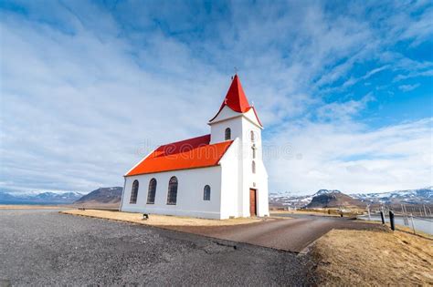 Panoramic View Of Ingjaldsholskirkja Church In Hellissandur Iceland