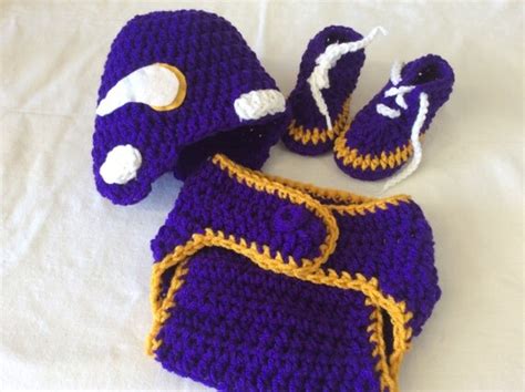 Minnesota Vikings Baby Crochet Football Helmet Diaper